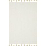 Rugs Modern Moroccan 9009 Ekru Hasır Görünüm Ekru Püsküllü Modern Kilim - 77 x 300 cm