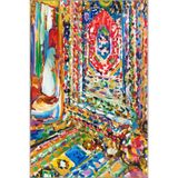 rugs modern Oda Temalı Akan Motifli Dokuma Taban Yıkanabilir Halı miravip8800, 140 x 200