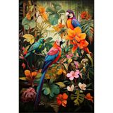 rugs modern Papağan Orman Desenli Botanik Hayvan Desenli Dokuma Taban Halı miravip8001, 140 x 200