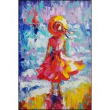 rugs modern Pastel Boyalı Etekli Kız Desenli Dekoratif ve Dokuma Taban Yıkanabilir Halı miravip8809, 140 x 200