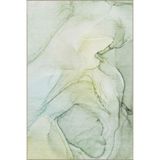 rugs modern Pastel Boyalı Su Yeşili Desenli Dekoratif Yıkanabilir Halı Miravip8443, 100 x 100