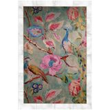 rugs modern Pastel Tema Çok Renkli Ağaç Çiçek ve Tavus Kuşu Desenli Kreatif Modern Dekoratif Halı 5203, 75 x 150