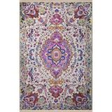 rugs modern Pembe Bej Temalı Çok Renkli Geleneksel Motif Desenli Kreatif Vintage Dekoratif Halı 2532, 100 x 300
