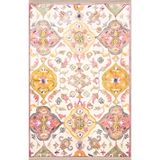 rugs modern Pembe Bej Temalı Geleneksel Motif Desenli Vintage Dekoratif Halı 1937, 140 x 200
