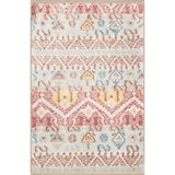 rugs modern Pembe Bej Temalı Motifli Etnik Desenli Saçaklı Vintage Dekoratif Halı 3178, 120 x 200