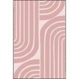 rugs modern Pembe Beyaz Çizgili Desenli Dokuma Taban ve Yıkanabilir Halı miravip9358, 150 x 300
