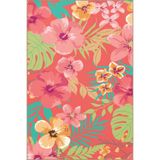 rugs modern Pembe Çiçekli Yapraklı Çok Renkli Desenli Dokuma Taban Halı Miravip8209, 150 x 150