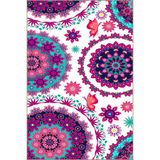rugs modern Pembe Daire Çiçekli Temalı Desenli Dokuma Taban Halı ve Yıkanabilir Halı miravip10234, 120 x 200