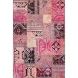 rugs modern Pembe Düğüm Çiçekli Modern Desenli Dokuma Taban ve Dekoratif Yıkanabilir Halı miravip8574, 140 x 200