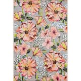 rugs modern Pembe Gri Temalı Çiçekli Desenli Modern Desenli Dokuma Taban Yıkanabilir Halı miravip8386, 120 x 180