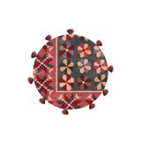 rugs modern Pembe Gri Temalı Renkli Karma Şekil Desenli Kreatif Modern Dokuma Taban Yuvarlak Dekoratif Halı 2263, 100 x 100