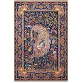 rugs modern Pembe Lacivert Temalı Geleneksel Motif Etnik Çiçek Desenli Kreatif Vintage Dekoratif Halı 2587, 155 x 230