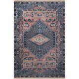 rugs modern Pembe Mavi Temalı Geleneksel Motif Etnik Desenli Kreatif Vintage Dekoratif Halı 3007, 80 x 240