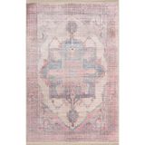 rugs modern Pembe Mavi Temalı Geleneksel Motif Etnik Desenli Vintage Dekoratif Halı 1975, 100 x 200