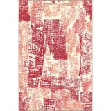 rugs modern Pembe Pastel Boyalı Desenli Dokuma Taban Halı ve Yıkanabilir Halı miravip10104, 70 x 120