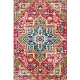 rugs modern Pembe Temalı Çok Renkli Geleneksel Motif Desenli Vintage Dekoratif Halı 3596, 100 x 150