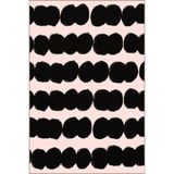 rugs modern Pembe Tonlarda Siyah Toplar Temalı Desenli Dokuma Taban Halı ve Yıkanabilir Halı miravip9937, 100 x 300