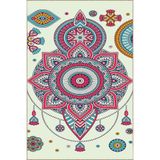 rugs modern Pembe Yıldızlı Temalı Desenli Dokuma Taban Halı ve Yıkanabilir Halı miravip10064, 75 x 150