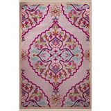 rugs modern Pudra Pembe Temalı Geleneksel Motif Desenli Kreatif Vintage Dekoratif Halı 2810, 80 x 150