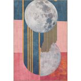 rugs modern Renkli Ay Temalı Desenli Dokuma Taban Halı ve Yıkanabilir Halı miravip10025, 140 x 200
