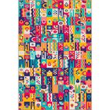 rugs modern Renkli Karecik Temalı Desenli Dokuma Taban Halı ve Yıkanabilir Halı miravip10164, 140 x 200