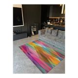 rugs modern Renkli PrizmaTema Dekoratif Dokuma Taban Dijital Baskılı Halı Mira 1401, 100 x 150