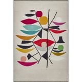 rugs modern Renkli Şekilli Desenli Dokuma Taban Halı ve Yıkanabilir Halı miravip10138, 140 x 200