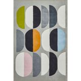 rugs modern Renkli Topçuk Temalı Dokuma Taban Halı ve Yıkanabilir Halı miravip10337, 140 x 200