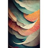 rugs modern Renkli Yapraklı Desenli Dokuma Taban ve Yıkanabilir Halı miravip9483, 140 x 200