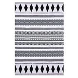 rugs modern Rustik Black White 4007 Iskandinav Siyah Beyaz Desenli Kilim, 120 x 180