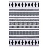 rugs modern Rustik Black White 4007 Iskandinav Siyah Beyaz Desenli Kilim, 80 x 300