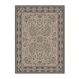 rugs modern Şal Desenli Siyah Bej Renk Dokuma Taban Dekoratif Halı 1464, 140 x 200