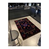 rugs modern Sarı Bordür Detaylı Antik Tasarım Serisi Mor Desenli Vintage Dekoratif Halı antik48, 75 x 200
