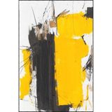 rugs modern Sarı Fırça Temalı Desenli Dokuma Taban ve Yıkanabilir Halı miravip9537, 155 x 230