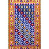 rugs modern Sarı Mavi Yıldızlı Etnik Desenli Dokuma Taban Halı 4261, 100 x 200