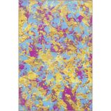 rugs modern Sarı Mor Boyalı Dokuma Taban Yıkanabilir Halı Miravip8909, 100 x 100