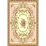 rugs modern Sarı Pembe Temalı Geometrik Desenli Dokuma Taban Halı ve Yıkanabilir Halı aloha123, 140 x 200