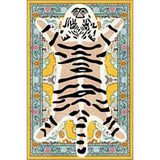 rugs modern Sarı Renk Tonlarında Kaplan Motifli Dekoratif Halı 3749, 140 x 200