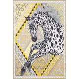 rugs modern Sarı Renkli At Desenli Geometrik Modern Dekoratif Halı miravip229, 140 x 200