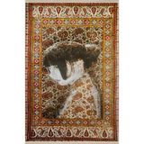 rugs modern Sarı Ton Motifli Soyut Kadın Portre Desenli Kreatif Modern Dekoratif Halı 2486, 140 x 200