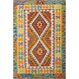 rugs modern Sarı Turuncu Renkli Baklavalı Desenli Dokuma Taban ve Dekoratif Halı miravip77, 75 x 240