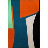 rugs modern SDNEY Mavi Turuncu Temalı Çok Renkli Karma Şekil Desenli Modern Dekoratif Halı 2212, 100 x 200