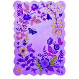 rugs modern Shape Koleksiyonu Mor Temalı Karma Sarmaşık ve Floral Çiçek Desenli Modern Dekoratif Halı 08, 100 x 150