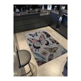 rugs modern Shape Koleksiyonu Pastel Tonlar Çok Renkli Kelebek Desenli Dokuma Taban Modern Dekoratif Halı 34, 140 x 200