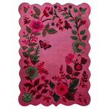rugs modern Shape Koleksiyonu Pembe Tema Floral Sarmaşık ve Gül Desenli Modern Dekoratif Halı 07, 70 x 120