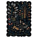 rugs modern Shape Koleksiyonu Siyah Tema Ağaç Çiçekler ve Kaplan Desenli Modern Dekoratif Halı 02, 140 x 200