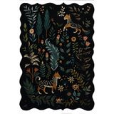 rugs modern Shape Koleksiyonu Siyah Tema Floral Çiçekler ve Kaplan Desenli Kreatif Modern Dekoratif Halı 04, 140 x 200