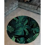 rugs modern Shape Koleksiyonu Yuvarlak Yeşil Tonlarda Yaprak Desenli Dokuma Taban Halı Shape99, 150 x 150