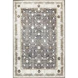 rugs modern Siyah Bej Temalı Geleneksel Motif Çiçek Desenli Vintage Dekoratif Halı 3832, 140 x 200