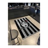 rugs modern Siyah Beyaz Çizgi Temalı Yüz ve Kalem Desenli Dokuma Taban Halı ve Yıkanabilir Halı miraface06, 140 x 200